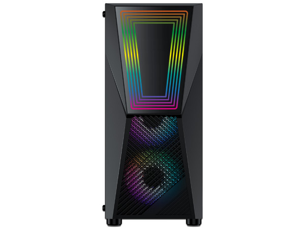 Gabinete Gamer Yaguaret Infinity, RGB, ATX, (sin fuente de poder), color Negro.