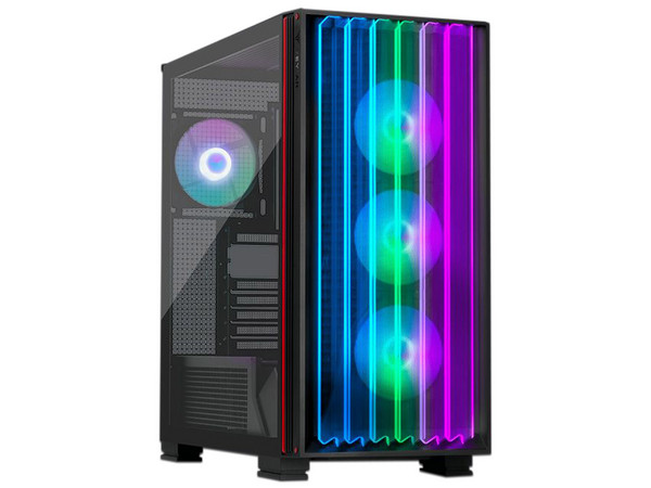 Gabinete Gamer Yeyian MIRAGE X, Mid-Tower, E-ATX, (sin fuente de poder). Color Negro.