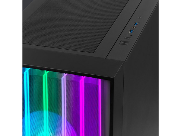 Gabinete Gamer Yeyian MIRAGE X, Mid-Tower, E-ATX, (sin fuente de poder). Color Negro.