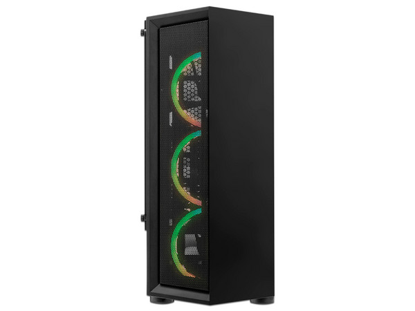 Gabinete Gamer Yeyian YCH-ATAB-01BK, Mid-Tower, ATX, Vidrio templado (sin fuente de poder). Color Negro.