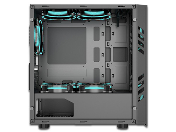 Gabinete Yeyian Kalt 1101, Micro-ATX, (sin fuente de poder). Color Negro.