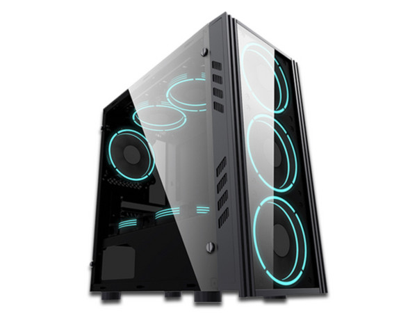 Gabinete Yeyian Kalt 1101, Micro-ATX, (sin fuente de poder). Color Negro.