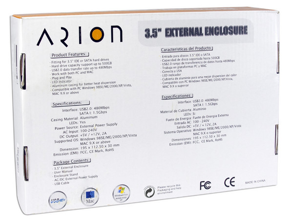 Gabinete Arion para Disco Duro de 3.5