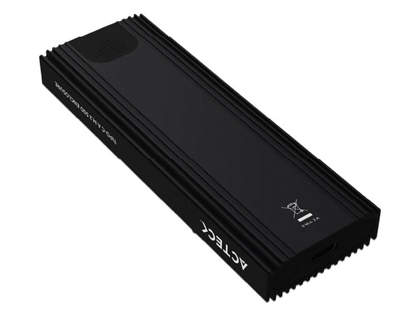 Gabinete Carcasa de Aluminio Acteck USB-C 3.2 de Unidad de estado solido NVME M.2 de hasta 4TB Externo, Soporta M Key y B Key. Color Negro