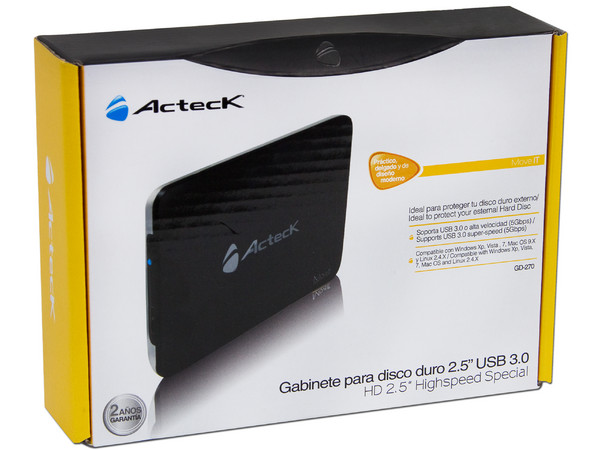 Gabinete Acteck GD-270 para Disco Duro de 2.5