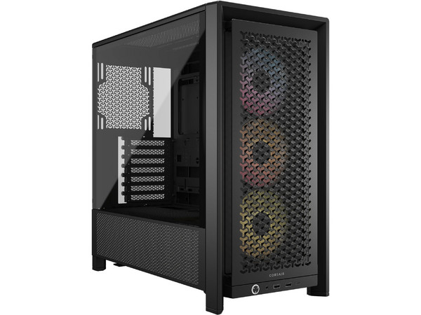 Gabinete Corsair Frame 4000D RS ARGB Modular, Mid-Tower, ATX, (sin fuente de poder). Color Negro.