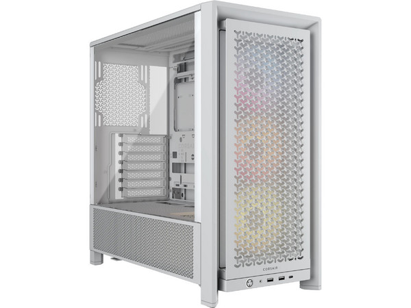 Gabinete Corsair Frame 4000D RS ARGB Modular, Mid-Tower, ATX, (sin fuente de poder). Color Blanco.
