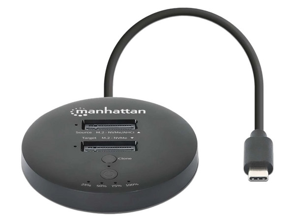 Estación de Clonación Manhattan 130752, M.2 a M.2, USB Tipo C, Color Negro.