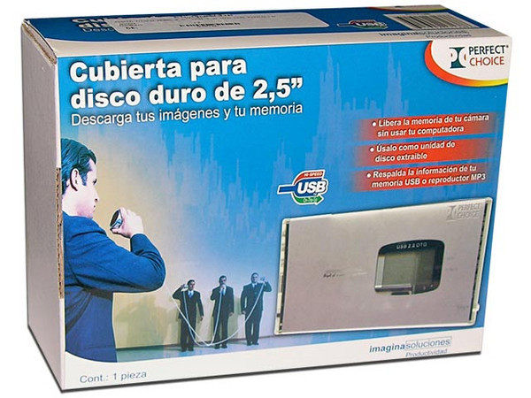 Gabinete para Disco Duro de Laptop (2.5 Pulg. IDE) con Pantalla, para descargar datos de unidades USB sin necesidad de una PC