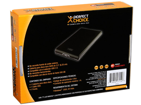 Gabinete para Disco Duro de Laptop (2.5 Pulg. SATA), USB 2.0