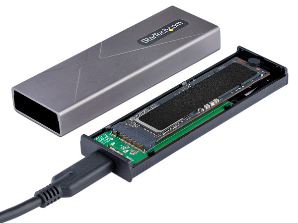 Gabinete Externo Startech para Unidad de Estado Solido NVMe M.2, USB Tipo C 10Gbps, Color Plateado.