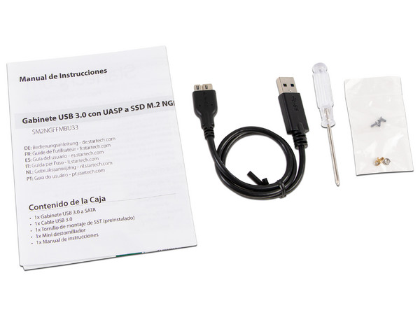 Gabinete protector con Adaptador SSD M.2 SATA a USB 3.0 UASP.