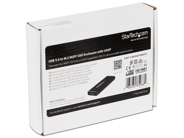 Gabinete protector con Adaptador SSD M.2 SATA a USB 3.0 UASP.