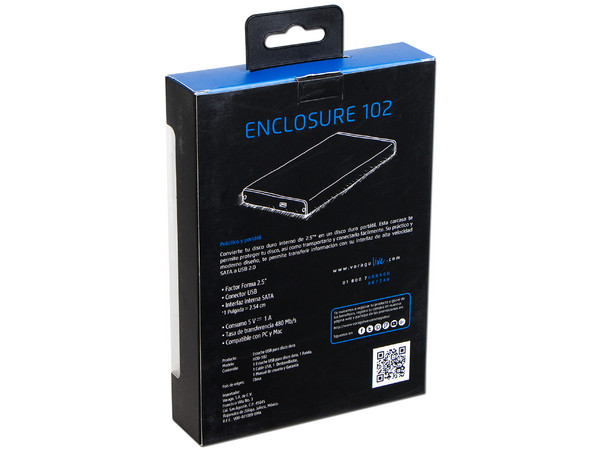 Gabinete Vorago HDD-102 para Disco Duro de 2.5
