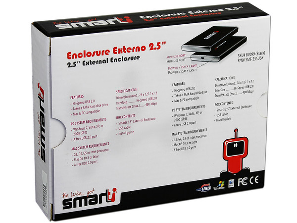 Gabinete SMARTTI para Disco Duro de 2.5