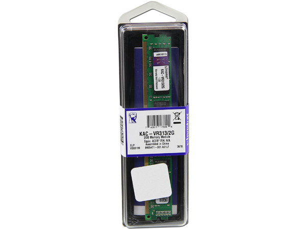 Memoria Kingston de 2GB, Modelo: KAC-VR313/2G
