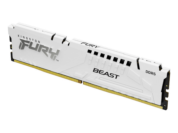 Memoria RAM Kingston Fury Beast 128GB (4x32GB) DDR5 5600MT/s, CL40, XMP, Blanca.