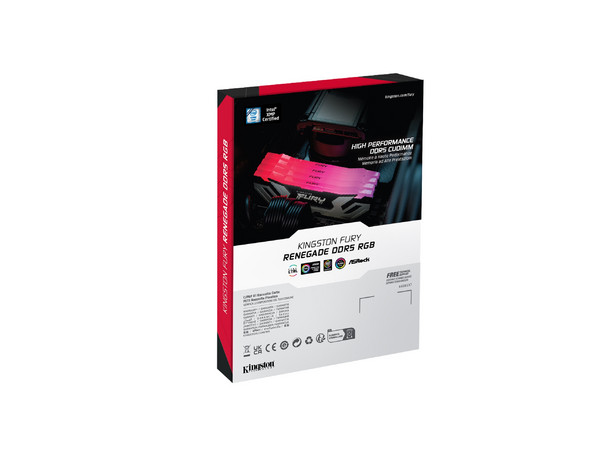 Memoria Kingston DDR5 24GB CL38 8000MT/s, Fury Renegade RGB, Silver, KF588CU42RSA-24.