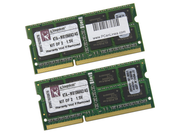 Kit de Memoria Kingston 4GB (2 x 2GB), Modelo: KTA-MB1066K2/4G