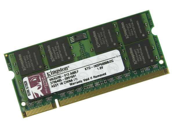 Memoria Kingston de 2GB, Modelo: KTD-INSP6000B/2G