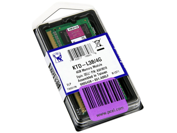 Memoria Kingston de 4GB, Modelo: KTD-L3B/4G