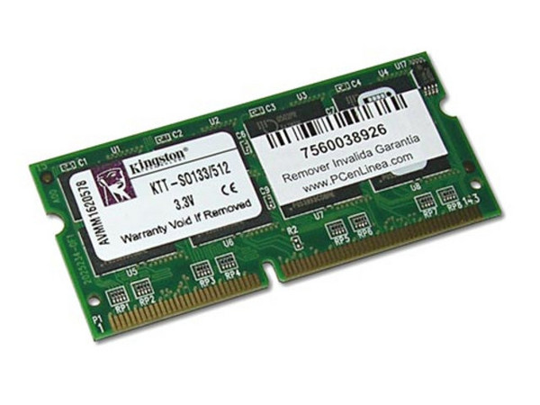 Memoria Kingston de 512MB, Modelo: KTT-SO133/512