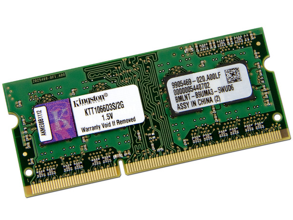 Memoria Kingston de 2GB DDR3, Modelo: KTT1066D3S/2G