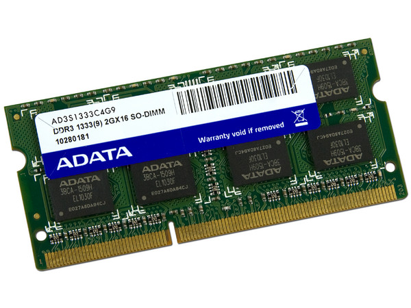 Memoria ADATA SODIMM DDR3 PC3-10600 (1333MHz), 2GB