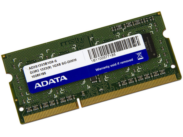 Memoria ADATA SODIMM DDR3 PC3-10600 (1333MHz), 1GB