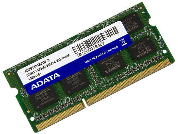 MEMORIA SODIMM DDR3 2 GB PC1333 MHZ SERIE SUPREMA ADATA