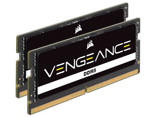 Memoria SO-DIMM CORSAIR Vengeance de 16GB (2x8GB), 4800MT/s, PCB negro.