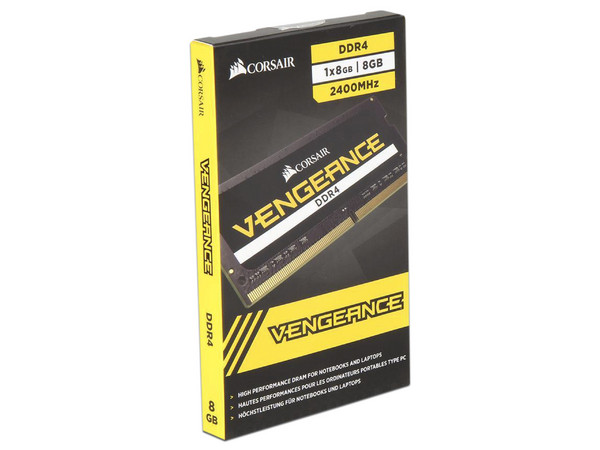 Memoria SODIMM Corsair Vengeance SODIMM DDR4 PC4 19200 (2400MHz), CL16, 8 GB.