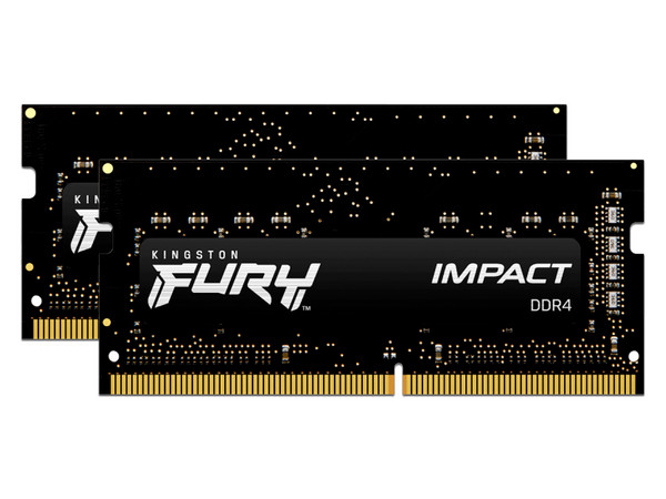 Memoria SODIMM Kingston Fury Impact, DDR4 PC4-21300 (2666MHz), CL15, 16GB (2 x 8GB).