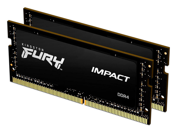 Kit de Memorias SODIMM Kingston FURY Impact, DDR4 PC4-21300 (2666MHz), CL16, 64GB (2 x 32GB).