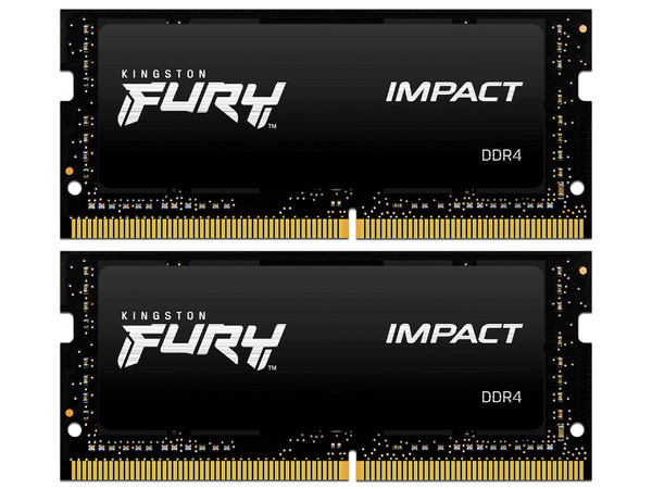 Memoria Kingston SODIMM Fury Impact DDR4 PC4-25600 (3200MHz) CL20, 16 GB (2 x 8GB).