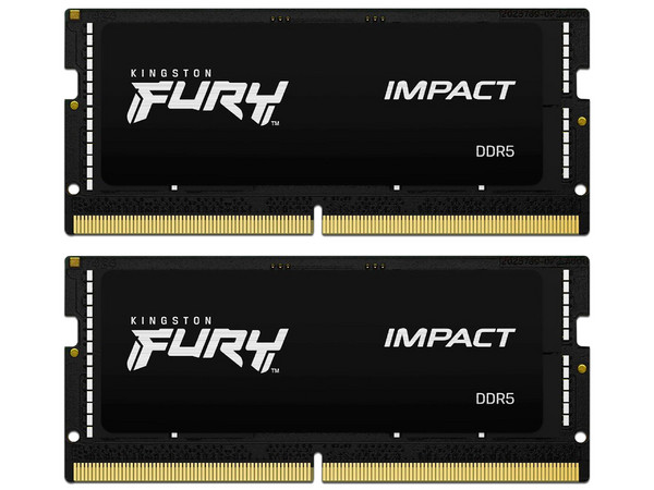Kit de Memorias SODIMM Kingston Fury Impact DDR5 PC4-44800 (5600 MHz), 64GB (2 x 32GB), Color Negro.