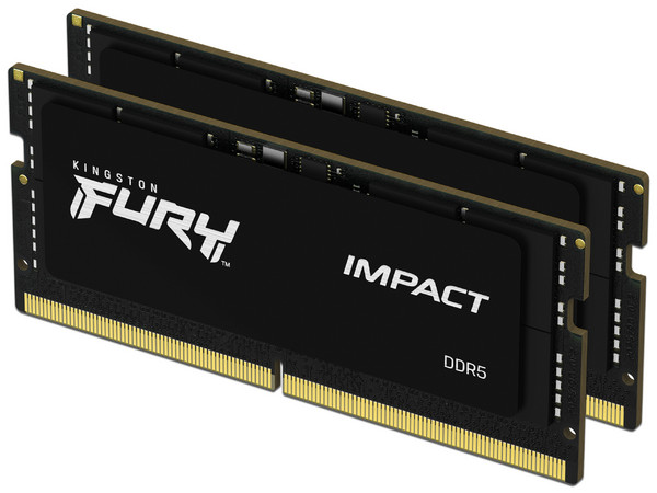 Kit de Memorias SODIMM Kingston Fury Impact, DDR5 PC5-48000(6000MHz), CL38, 32GB (2 x 16GB).