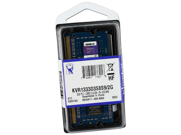 Memoria Kingston SODIMM DDR3 PC3-10600 (1333MHz) CL9, 2GB