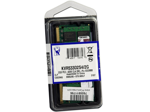 Memoria Kingston SODIMM DDR2 PC2 4200, 200Pines, 2GB