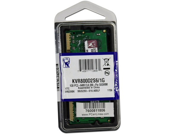 Memoria Kingston SODIMM DDR2 PC2 6400, 200Pines, 1GB