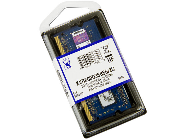 Memoria Kingston SODIMM DDR3 PC3-6400 (800MHz) CL6, 2GB