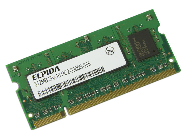 Memoria ELPIDA SODIMM DDR2 PC2 5300, CL5, 512MB
Compatible con Laptop Lenovo ThinkPad SL400 (27434DS)