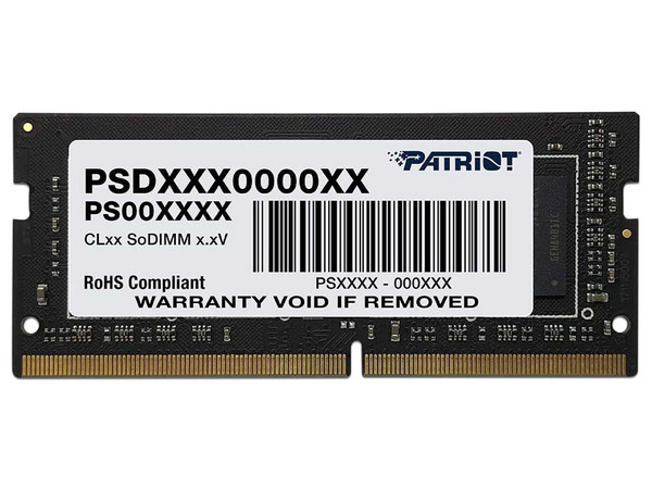 Memoria SODIMM Patriot Signature, DDR4 PC4-25600 (3200MHz), CL22, 16GB.
