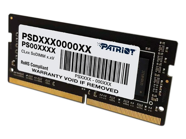 Memoria SODIMM Patriot Signature, DDR4 PC4-25600 (3200 MHz), CL22, 8GB.