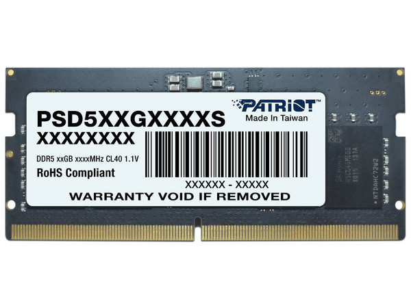 Memoria SODIMM Patriot Signature, DDR5 PC5-44800 (5600MHz), CL46, 16 GB.