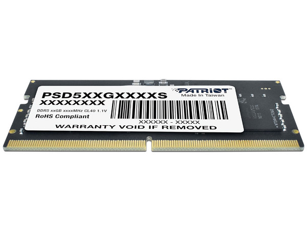 Memoria SODIMM Patriot Signature Line DDR5 PC5-38400 (4800MHz), CL40, 32GB.