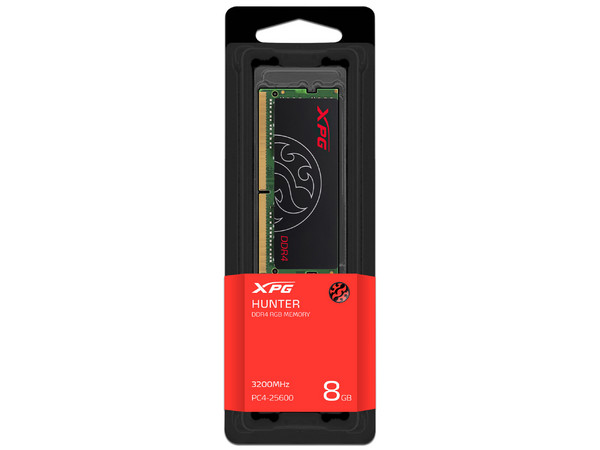Memoria SODIMM XPG Hunter, DDR4 PC4-25600 (3200 MHz), 8GB. Color Negro.