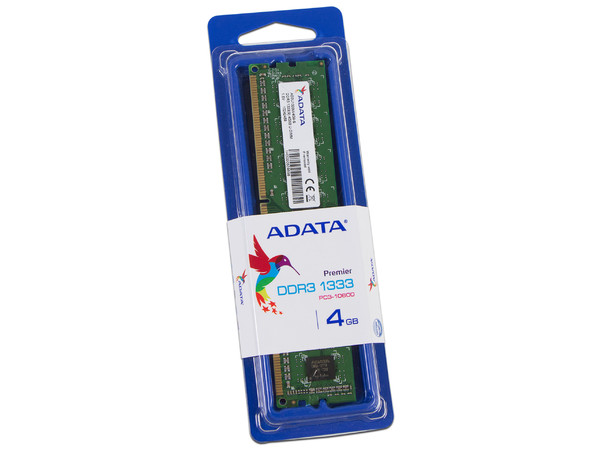 Memoria ADATA Premier DDR3, PC3-10600 (1333MHz), CL9, 4GB.