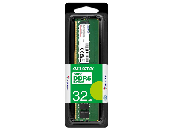 Memoria DIMM Adata DDR5 R-DIMM, (5600MHz), CL46, 32GB. Color Verde