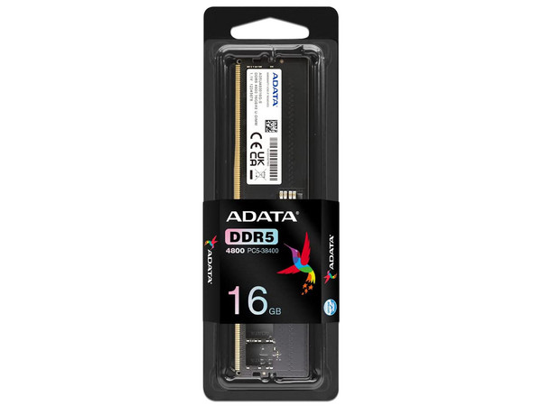 Memoria DIMM Adata, DDR5 PC5-38400 (4800MHz), CL40, 16GB, Color Negro.